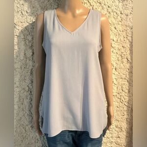 MANDEE Chic Sleeveless V-neck Silvergray Tank Top - Size M